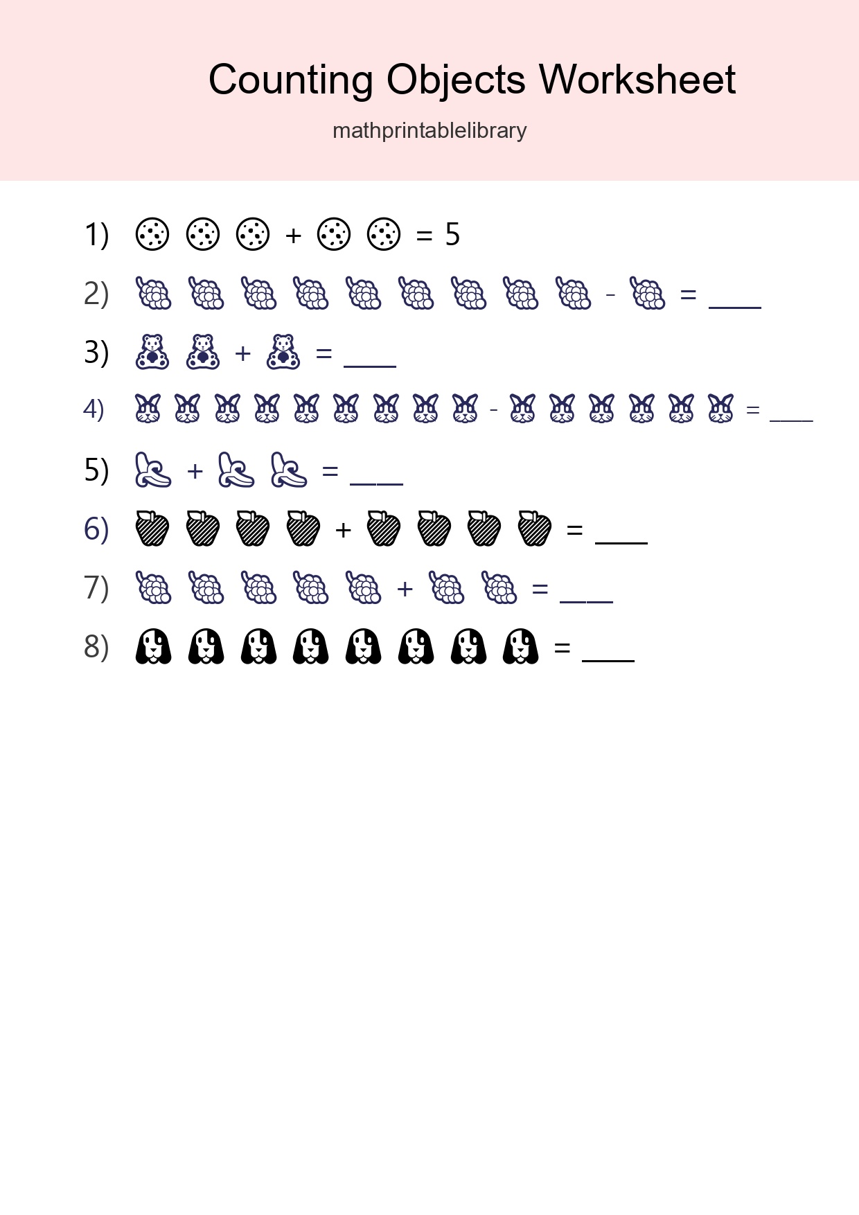 Free Counting Objects Worksheet For Kindergarten - Part 135