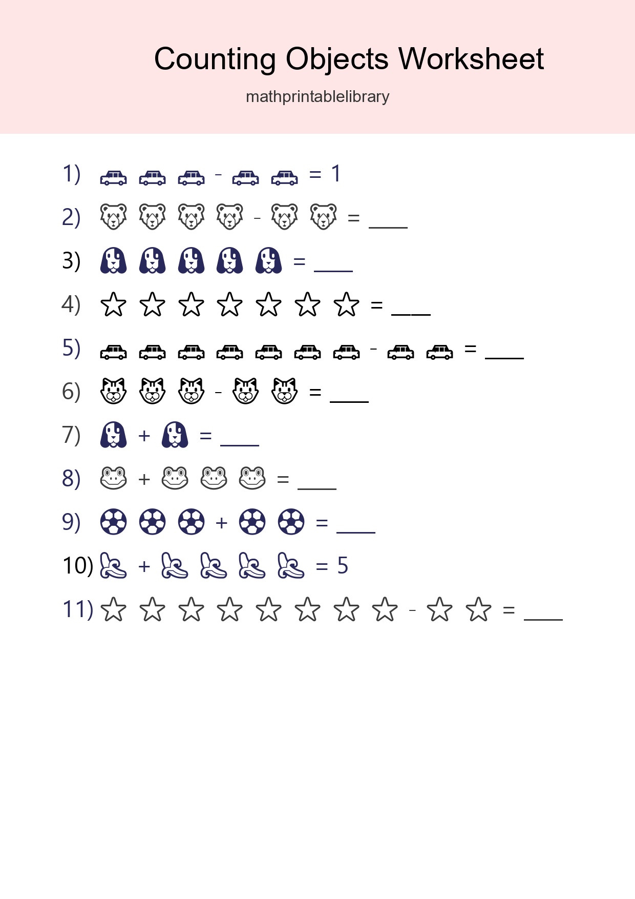 Free Counting Objects Worksheet For Kindergarten - Part 157