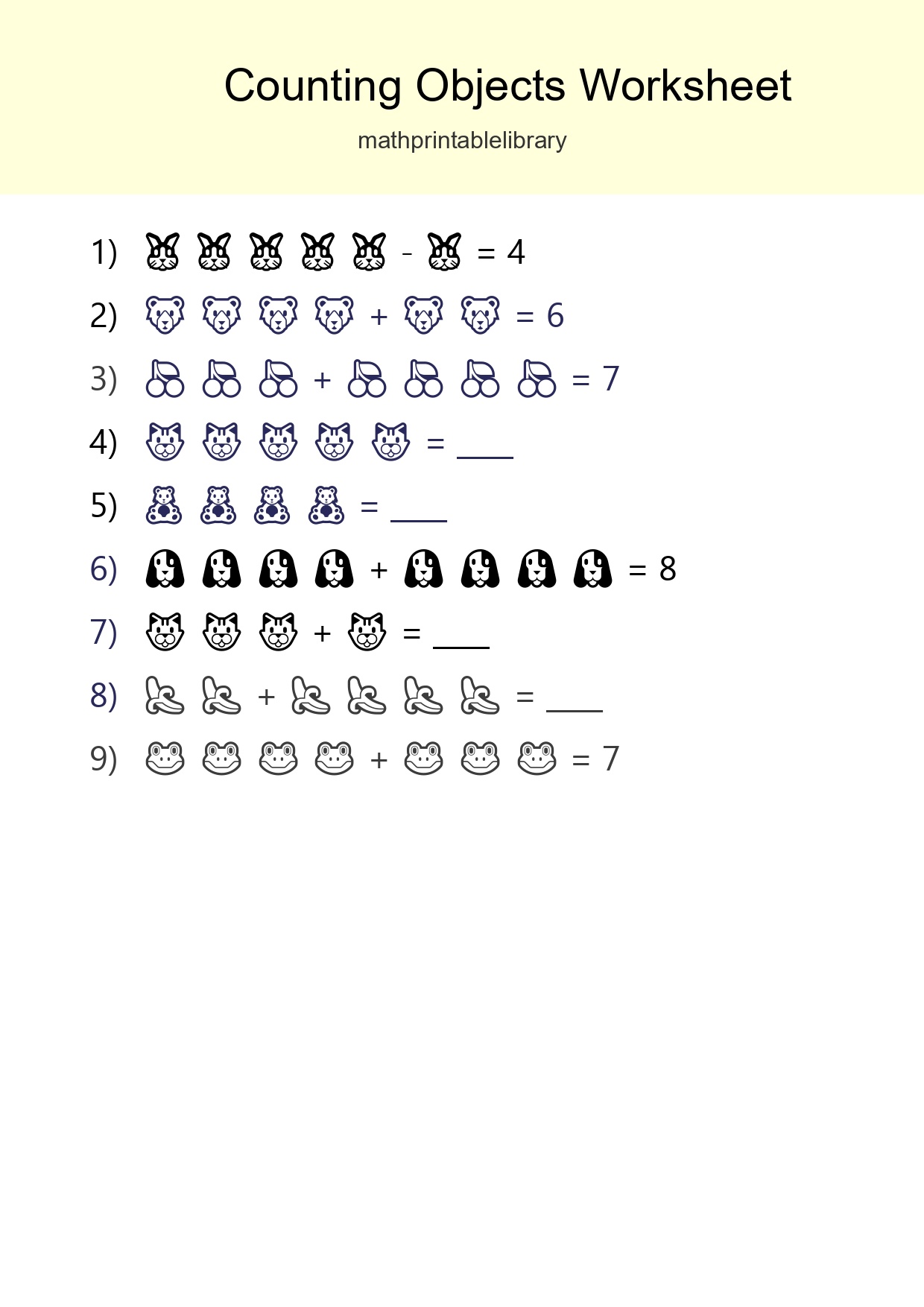 Free Counting Objects Worksheet For Kindergarten - Part 190