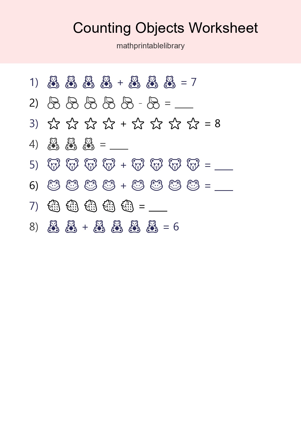 Free Counting Objects Worksheet For Kindergarten - Part 245