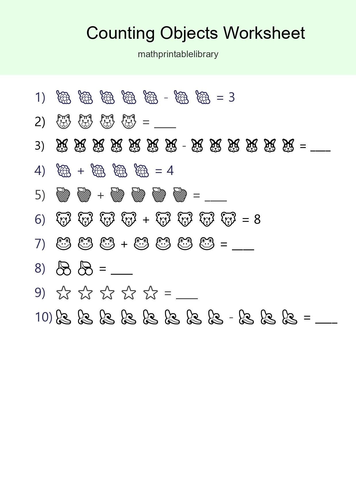 Free Counting Objects Worksheet For Kindergarten - Part 256