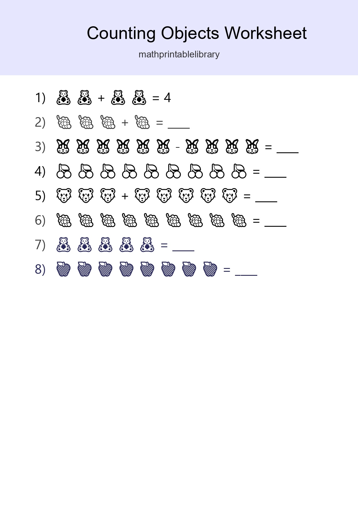 Free Counting Objects Worksheet For Kindergarten - Part 289