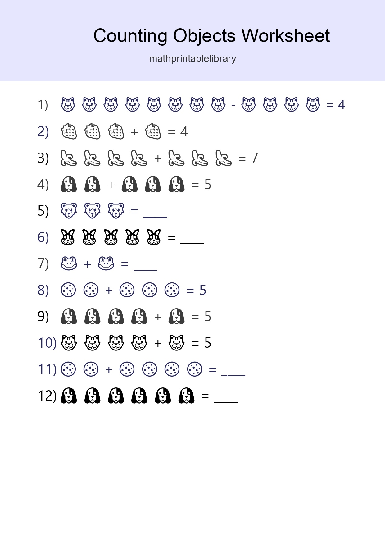 Free Counting Objects Worksheet For Kindergarten Printable - Part 14