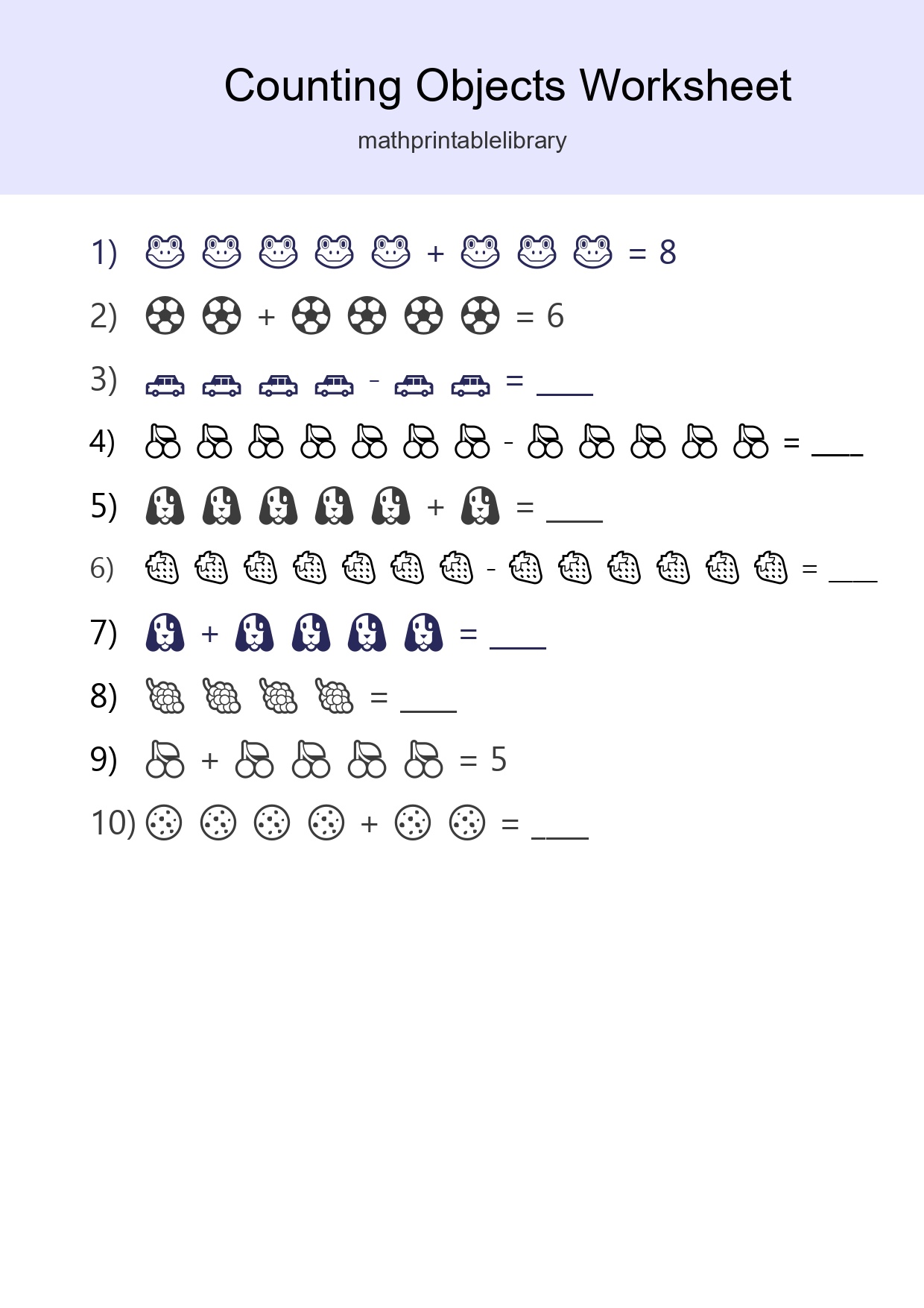 Free Counting Objects Worksheet For Kindergarten Printable - Part 36
