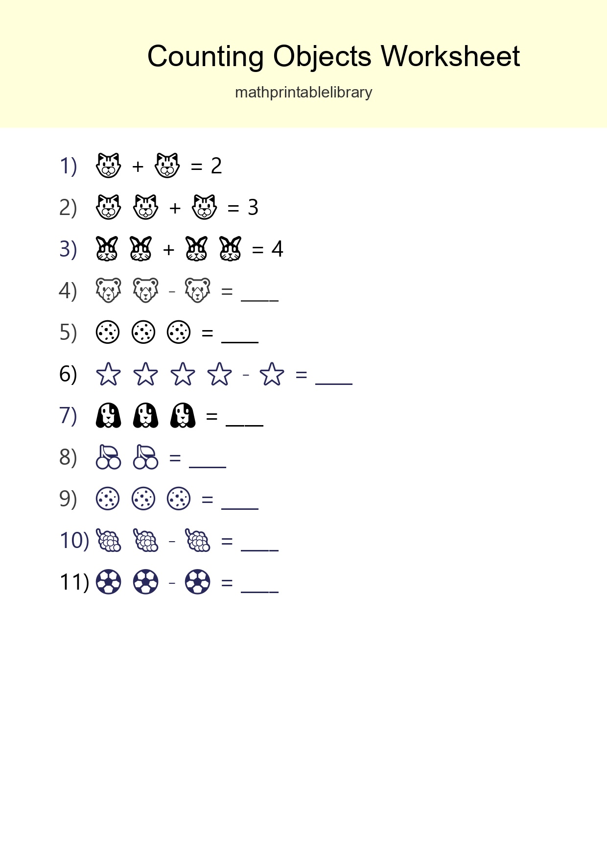 Free Counting Objects Worksheet For Pre-K Printable - Part 168