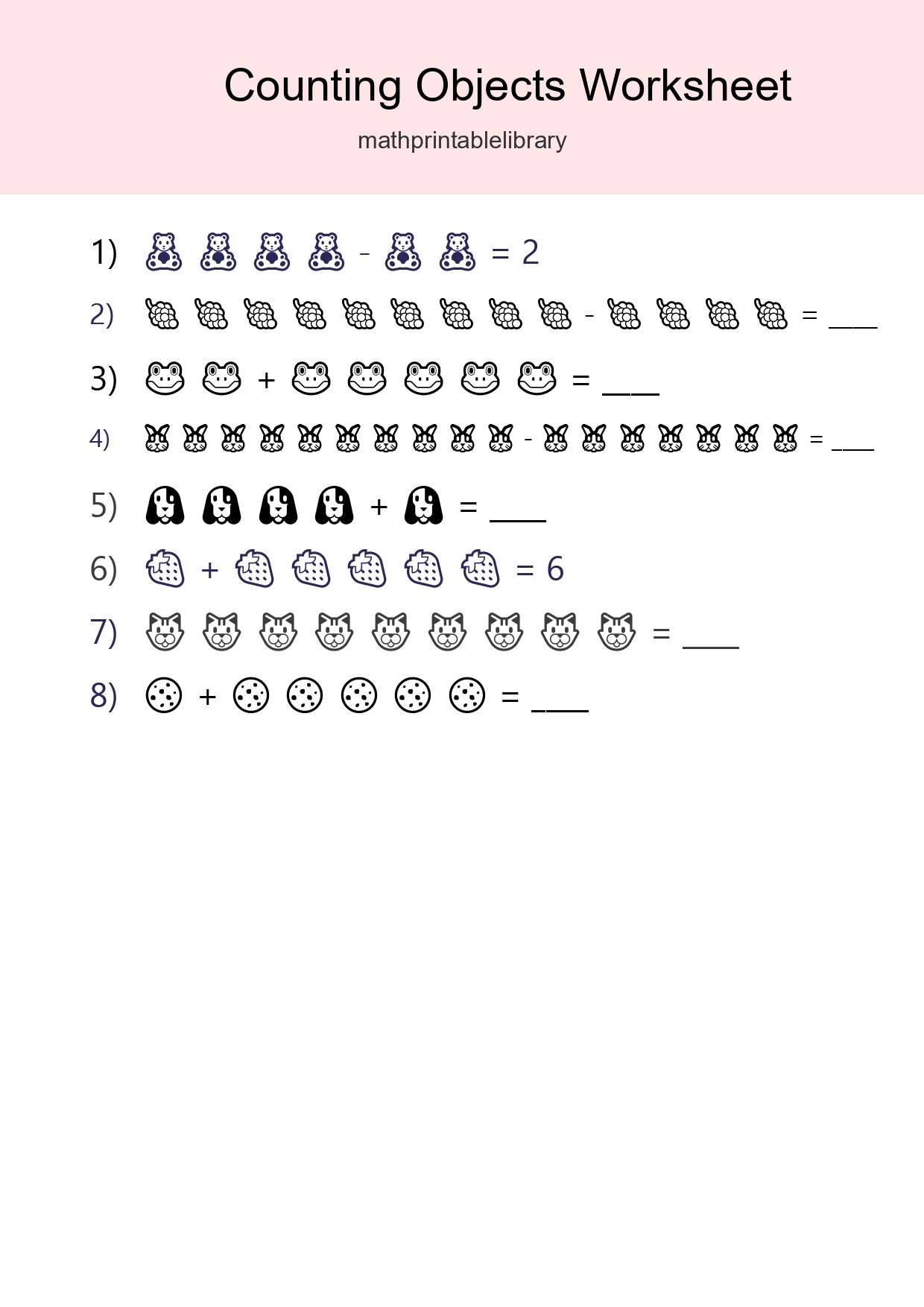 Kindergarten Count The Objects Worksheet - Part 58