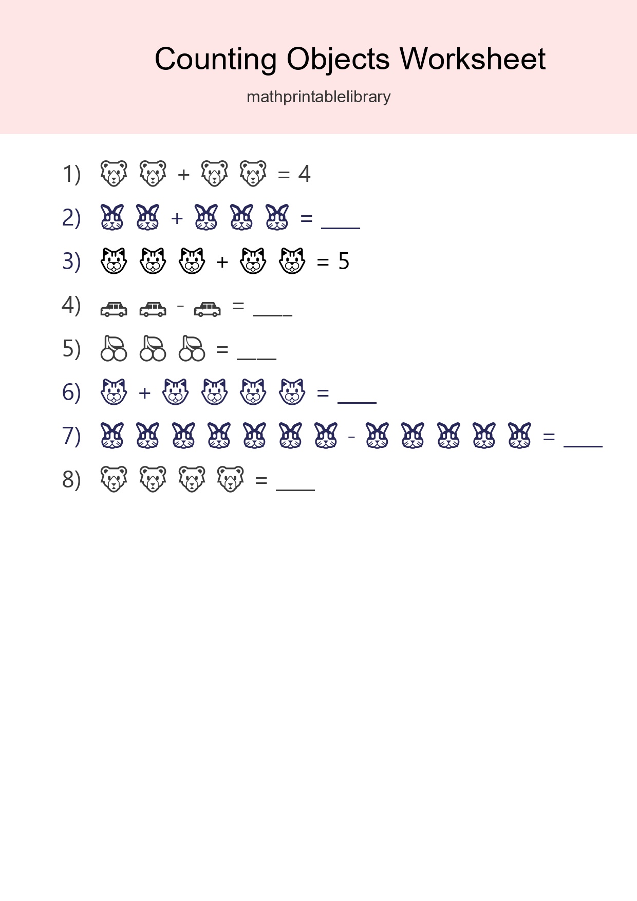 Learn Counting With Pictures Worksheet (Kindergarten) - Part 91