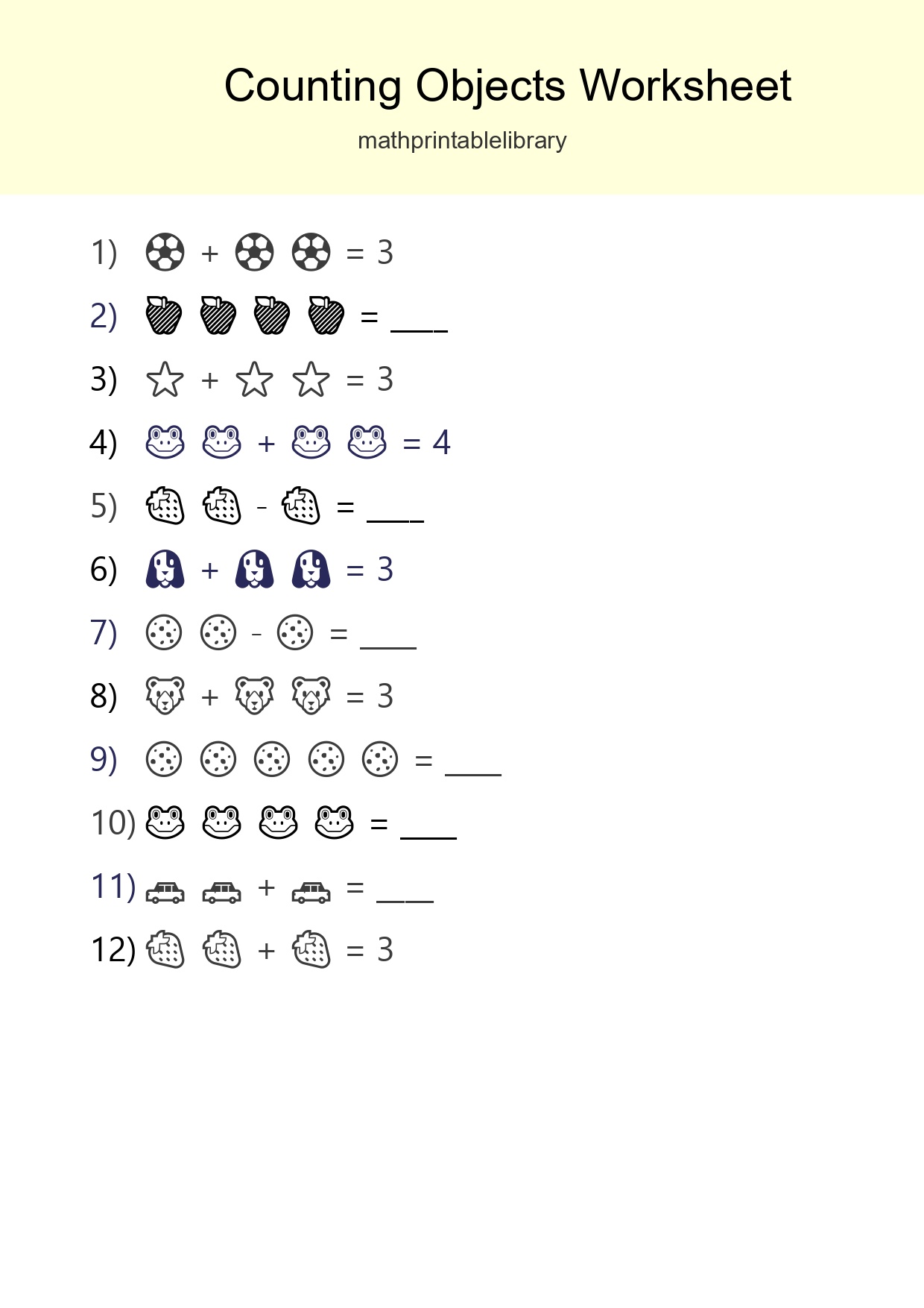 Pre-K Count The Objects Worksheet - Part 300