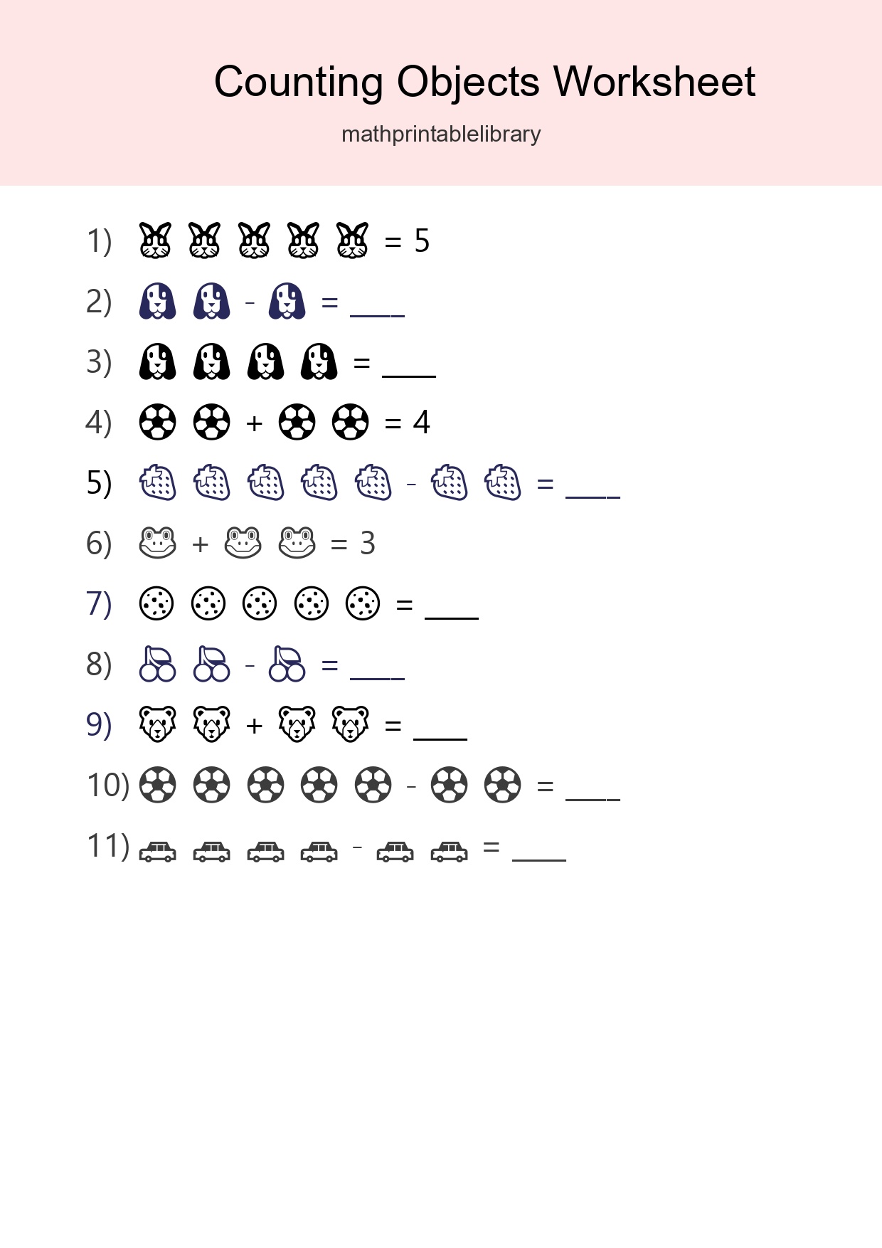 Pre-K Count The Objects Worksheet - Part 69
