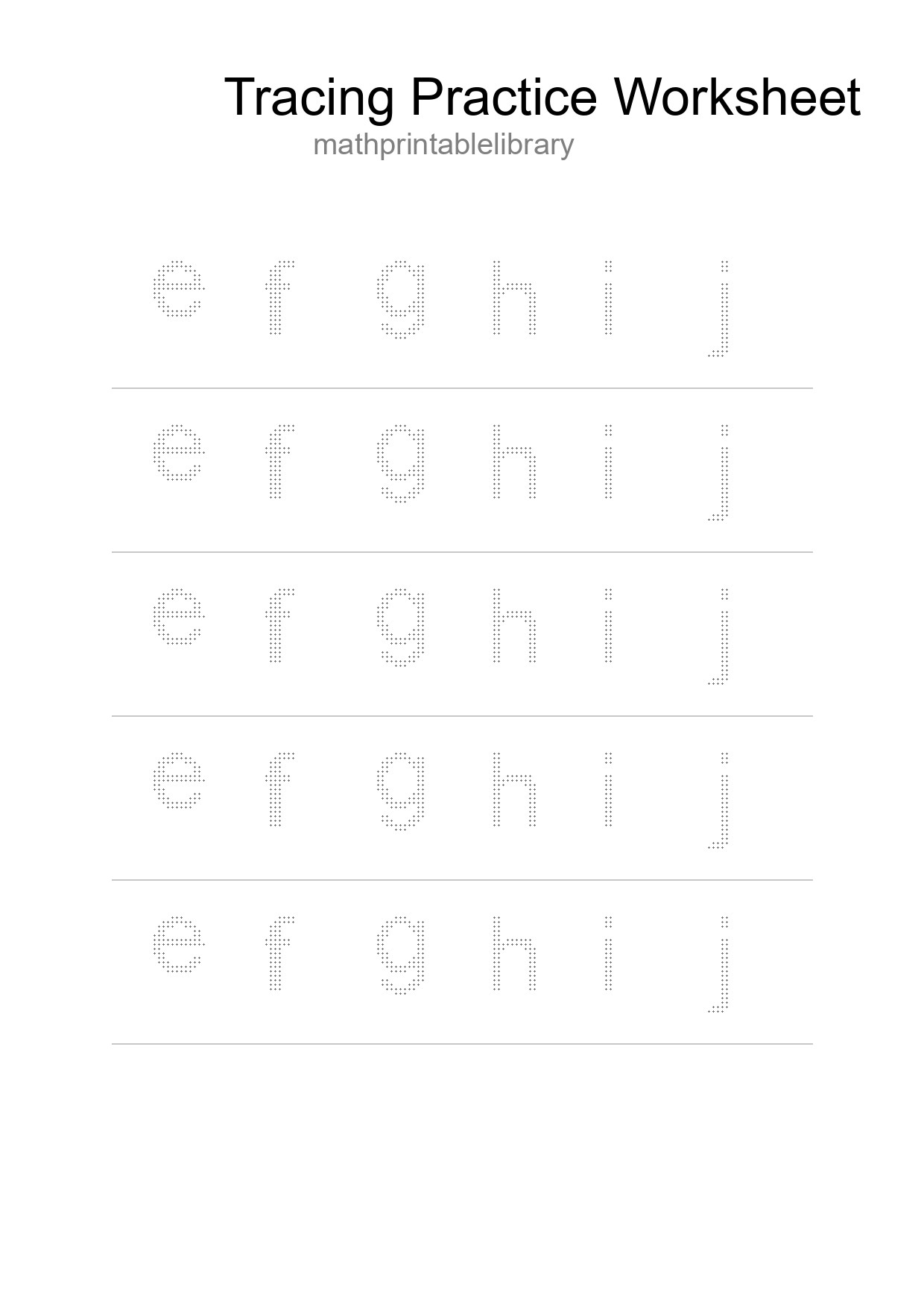 Printable Tracing Worksheet For Kids - Part 10