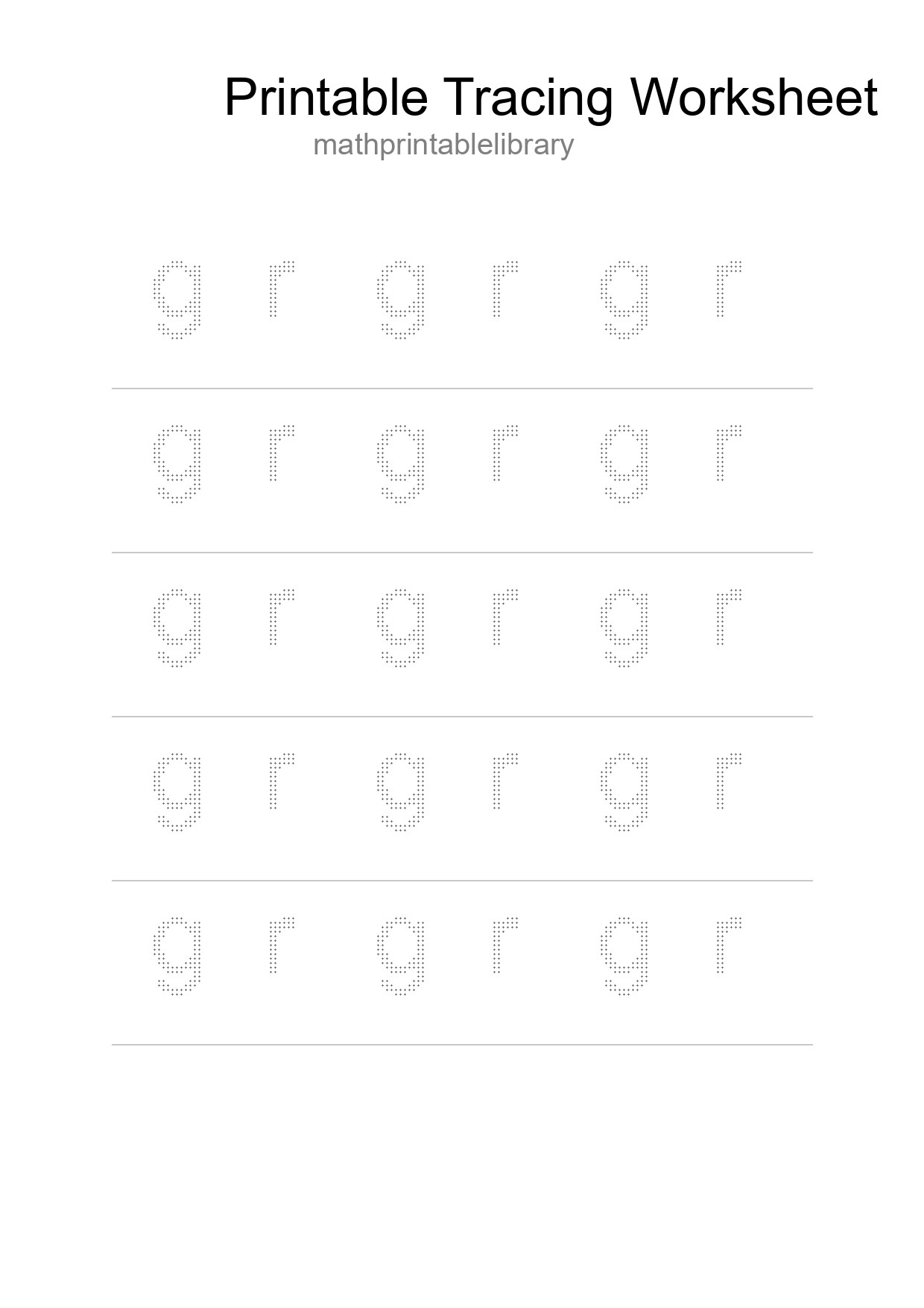 Printable Tracing Worksheet For Kids - Part 285